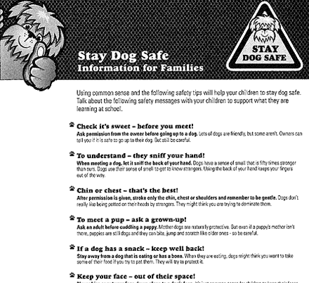SPCA teacher portal families informatios dog safety